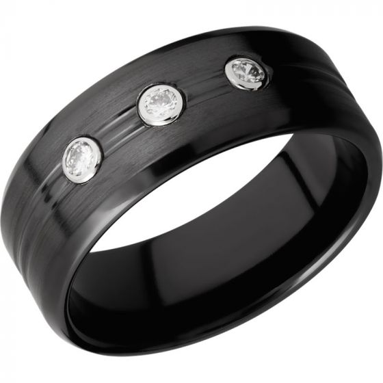 Lashbrook Black Zirconium Diamond 8mm Men S Wedding Band